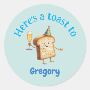 Sticker Rond Portons un toast à + Nom, Pétillant