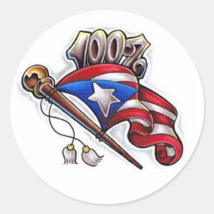 Sticker Rond Portoricain de 100%