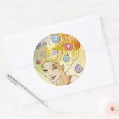 Sticker Rond Portrait Abstrait (Enveloppe)