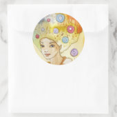 Sticker Rond Portrait Abstrait (Sac)