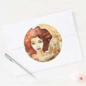 Sticker Rond Portrait Abstrait 3 (Enveloppe)