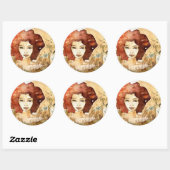 Sticker Rond Portrait Abstrait 3 (Feuille)