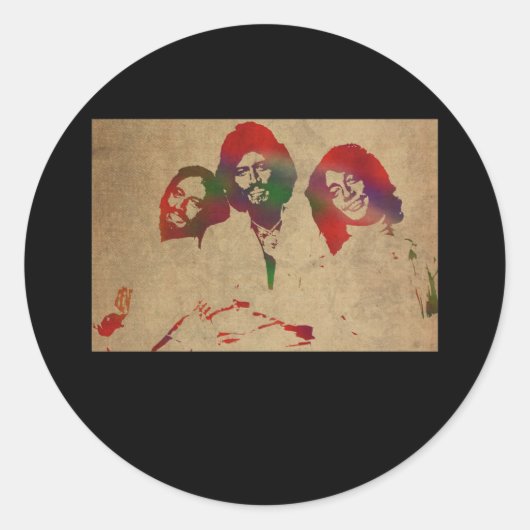 Sticker Rond Portrait aquarelle des abeilles (Devant)