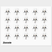 Sticker Rond Portrait cosmique (Feuille)