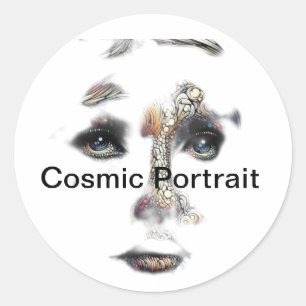 Sticker Rond Portrait cosmique