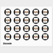 Sticker Rond Portrait couleur chien beagle (Feuille)
