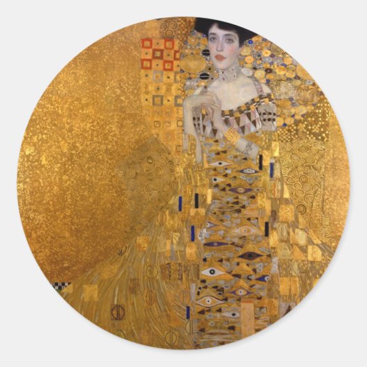 Sticker Rond Portrait d'Adele Bloch Bauer (Devant)