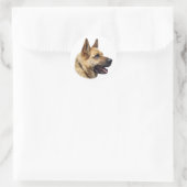 Sticker Rond Portrait d'Alsatian German shepherd (Sac)