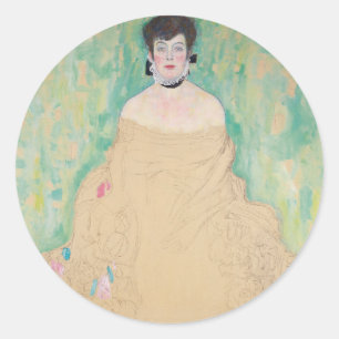 Sticker Rond Portrait d'Amalie Zuckerkandl par Gustav Klimt