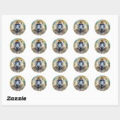 Sticker Rond Portrait d'aquarelle Baboon (Feuille)