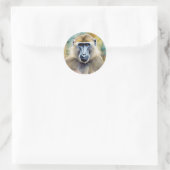 Sticker Rond Portrait d'aquarelle Baboon (Sac)