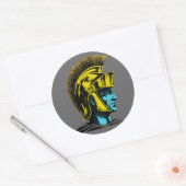 Sticker Rond Portrait d'art pop gladiateur romain (Enveloppe)