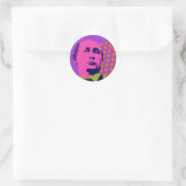 Sticker Rond Portrait d'art rose Poutine (Sac)