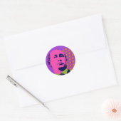 Sticker Rond Portrait d'art rose Poutine (Enveloppe)