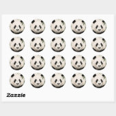 Sticker Rond Portrait de bambou de Panda géant (Feuille)