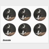 Sticker Rond Portrait de Bobtail puppy (Feuille)