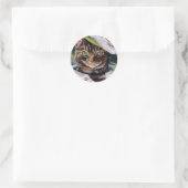 Sticker Rond Portrait de chat (Sac)