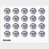 Sticker Rond Portrait de chat Birman céleste (Feuille)