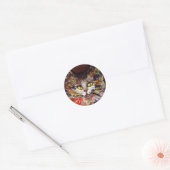 STICKER ROND PORTRAIT DE CHATTE (Enveloppe)