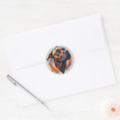 Sticker Rond Portrait de chien Art abstrait (Enveloppe)