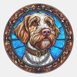 Sticker Rond Portrait de chien mignon