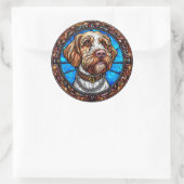 Sticker Rond Portrait de chien mignon (Sac)