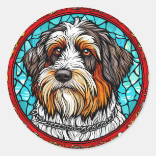 Sticker Rond Portrait de chien mignon