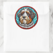 Sticker Rond Portrait de chien mignon (Sac)