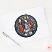 Sticker Rond Portrait de chien mignon (Enveloppe)