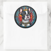 Sticker Rond Portrait de chien mignon (Sac)