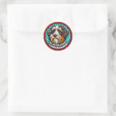 Sticker Rond Portrait de chien mignon (Sac)