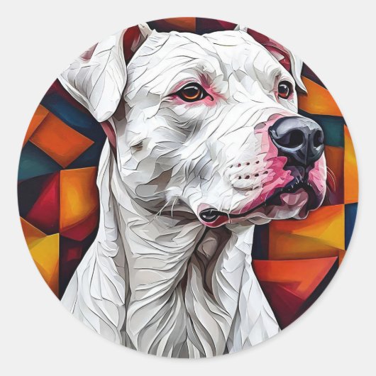 Sticker Rond Portrait de chien mignon (Devant)