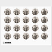 Sticker Rond Portrait de Crazy Horse (Feuille)