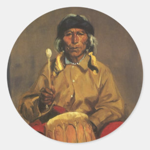 Sticker Rond Portrait de Dieguito Roybal par Robert Henri