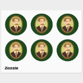 Sticker Rond Portrait de Gentleman victorien (Feuille)