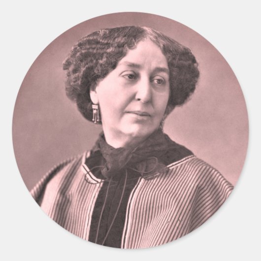 Sticker Rond Portrait de George Sand par Nadar (Devant)