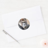 Sticker Rond Portrait de Gorilla (Enveloppe)
