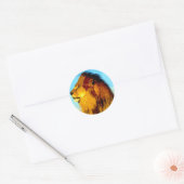 Sticker Rond Portrait de Lion (Enveloppe)