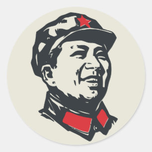 Sticker Rond Portrait de Mao de Président