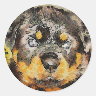 Sticker Rond Portrait de marionnettes rotative artistique