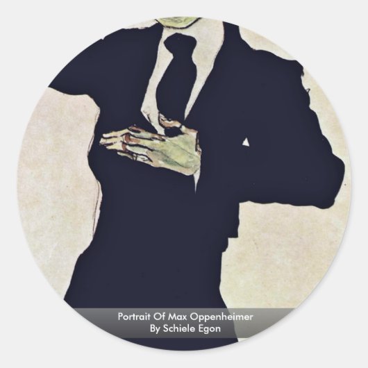 Sticker Rond Portrait De Max Oppenheimer Par Schiele Egon (Devant)