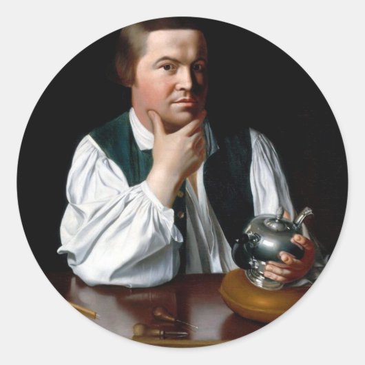 Sticker Rond Portrait de Paul Revere (Devant)