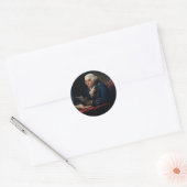 Sticker Rond Portrait de pouce, Benjamin Franklin Père fondateu (Enveloppe)