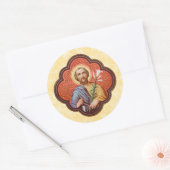 Sticker Rond Portrait de Saint-Joseph dans un octofoil (TF 02) (Enveloppe)