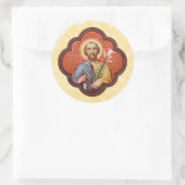 Sticker Rond Portrait de Saint-Joseph dans un octofoil (TF 02) (Sac)