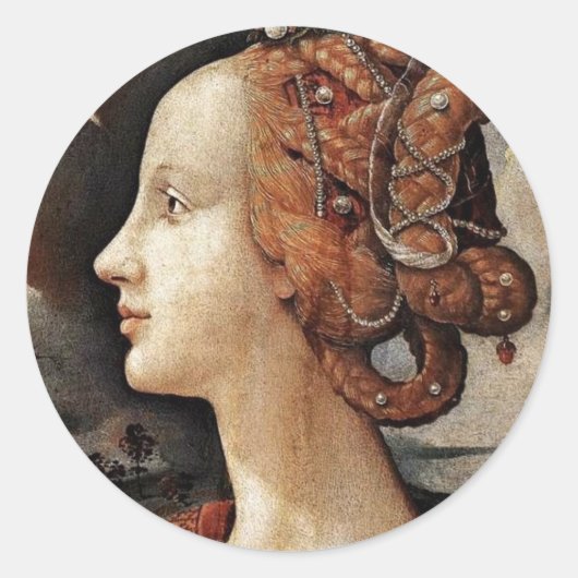 Sticker Rond Portrait De Simonetta Vespucci Par Piero Di Cosimo (Devant)