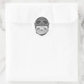 Sticker Rond Portrait De Sloth | Casque Vintage (Sac)