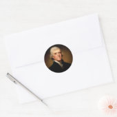 Sticker Rond Portrait de Thomas Jefferson par Rembrandt Peale (Enveloppe)