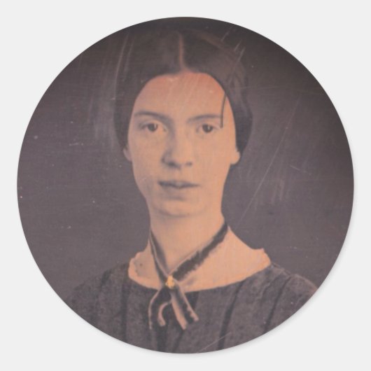 Sticker Rond Portrait d'Emily Dickinson (Devant)