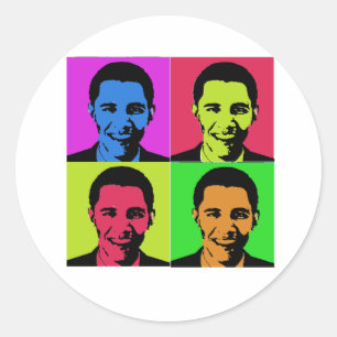Sticker Rond Portrait d'Obama